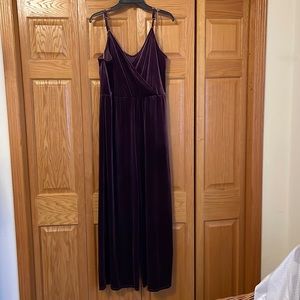 Velvet purple long romper XL